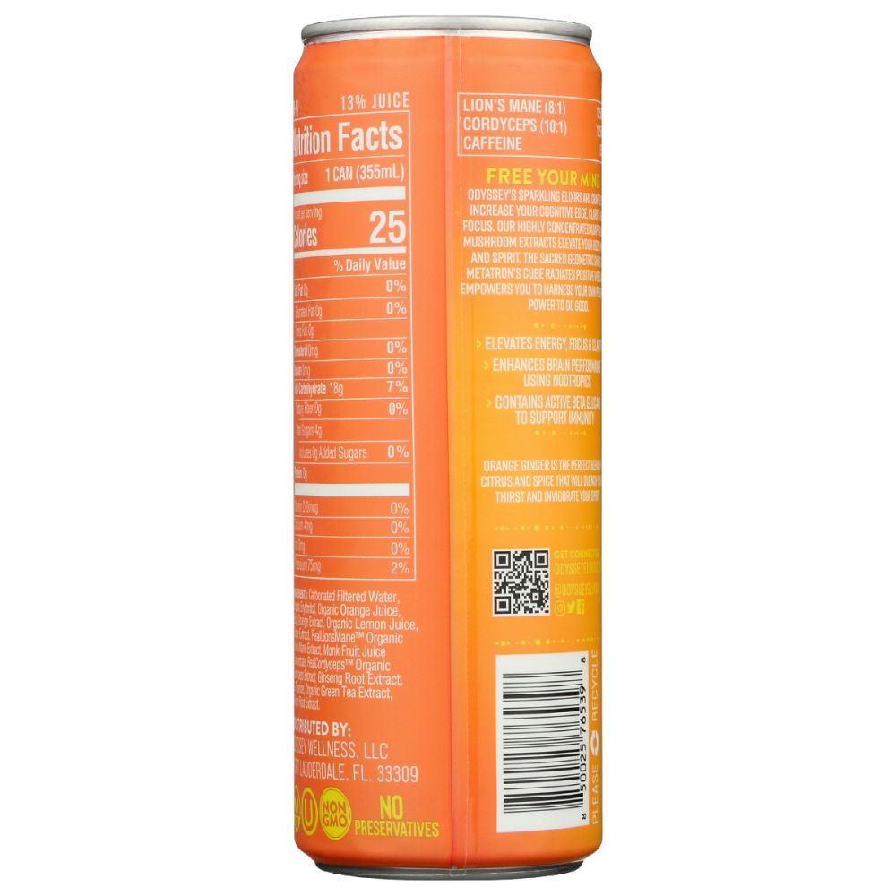 ODYSSEY ELIXIR: Energy Plus Focus Orange Ginger, 12 fo