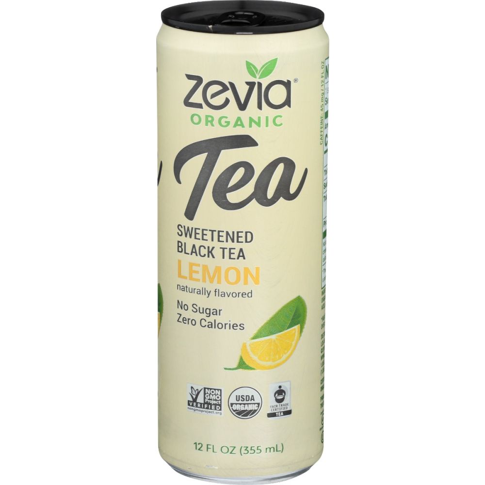 ZEVIA: Organic Black Tea Lemon, 12 fo