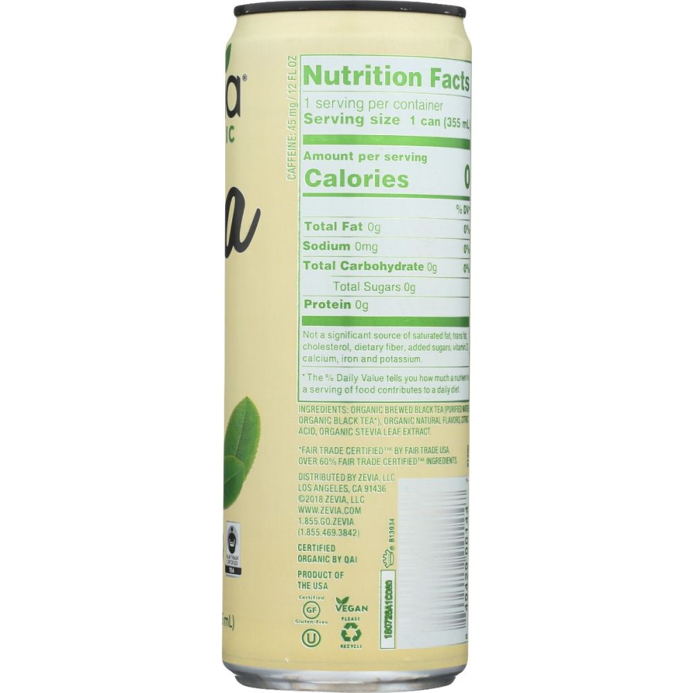ZEVIA: Organic Black Tea, 12 fo
